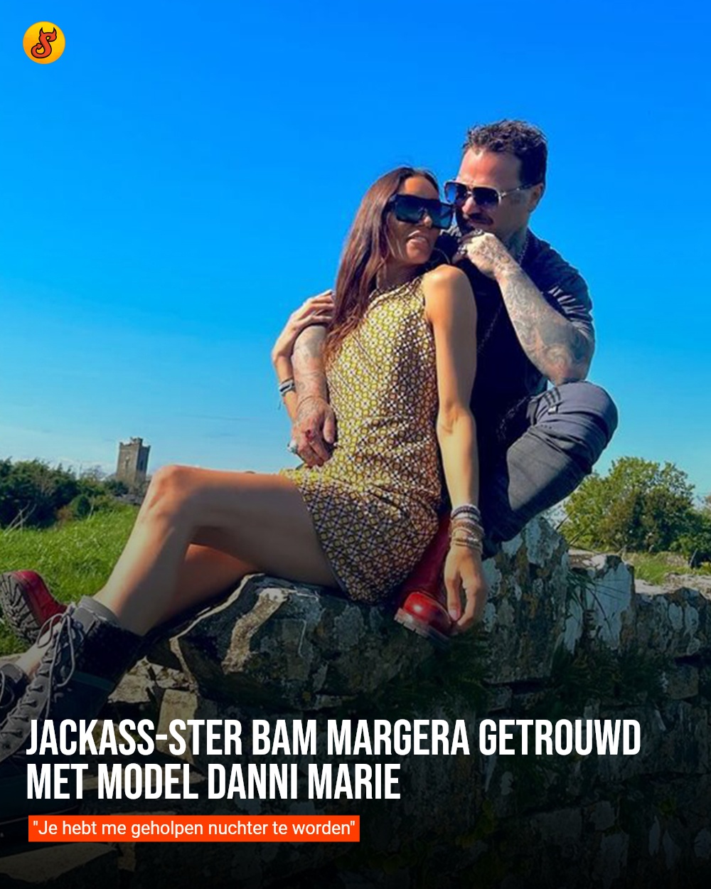 Jackass-ster Bam Margera getrouwd met model Danni Marie