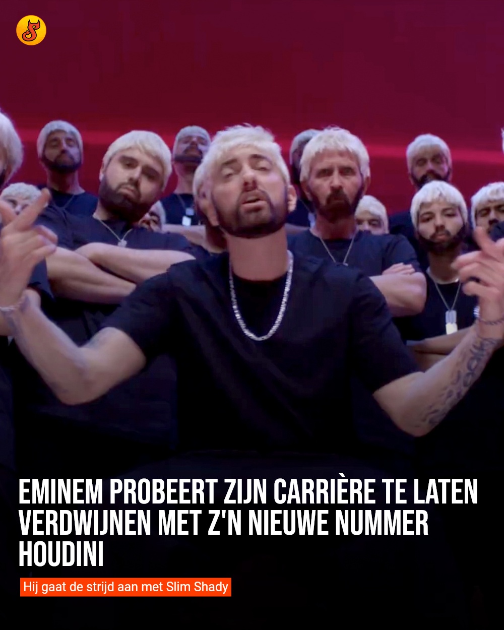 Eminem probeert zijn carrière te laten verdwijnen met z'n nieuwe nummer Houdini