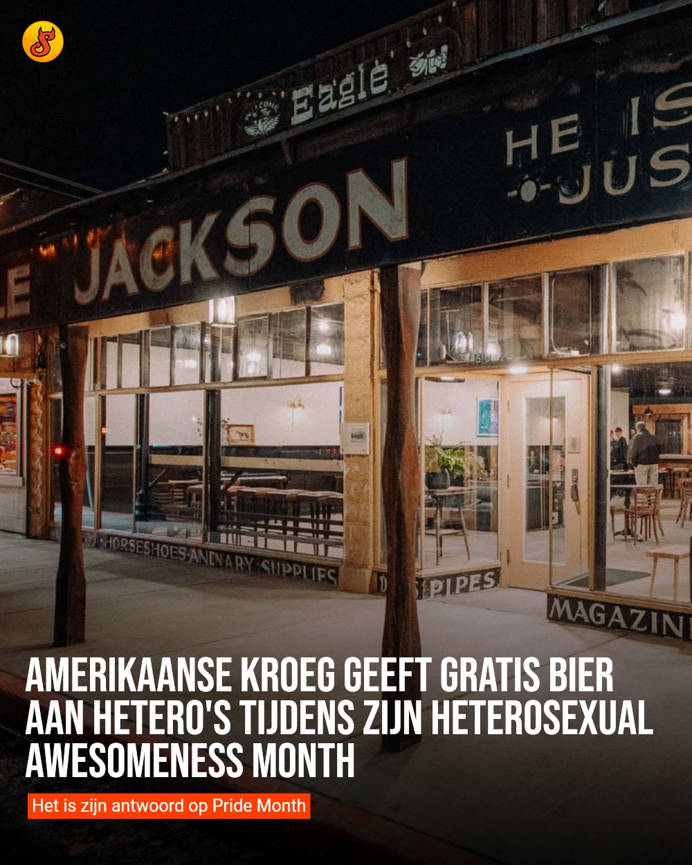 Amerikaanse kroeg geeft gratis bier aan hetero's tijdens zijn Heterosexual Awesomeness Month