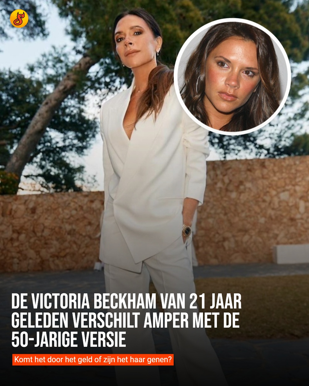 De Victoria Beckham van 21 jaar geleden verschilt amper met de 50-jarige versie