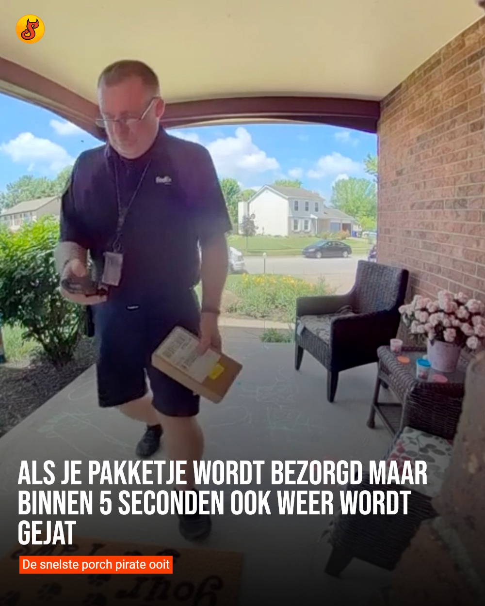 Als je pakketje wordt bezorgd maar binnen 5 seconden ook weer wordt gejat