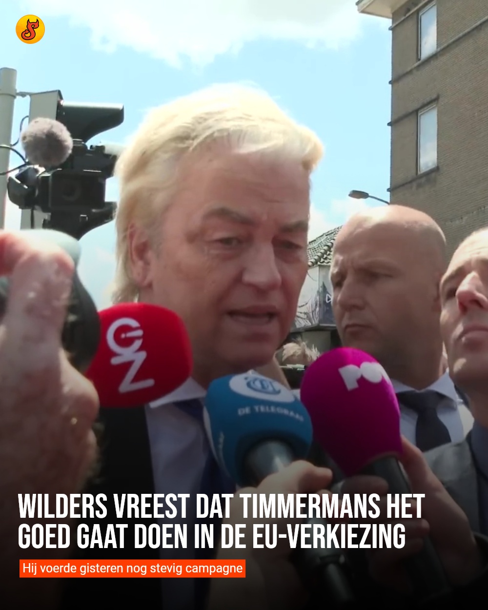 Wilders vreest dat Timmermans het goed gaat doen in de EU-verkiezing