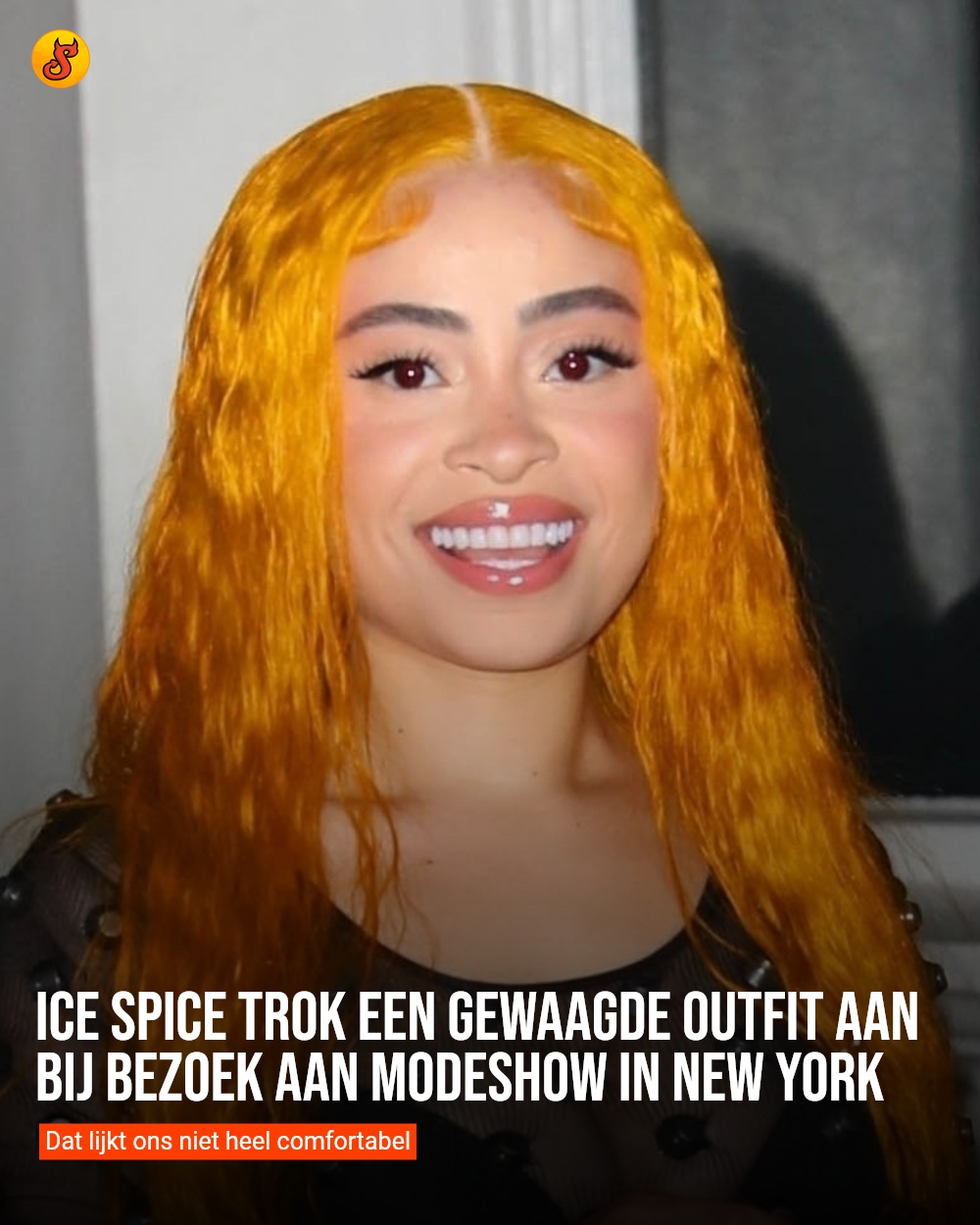 Ice Spice trok een gewaagde outfit aan bij bezoek aan modeshow in New York