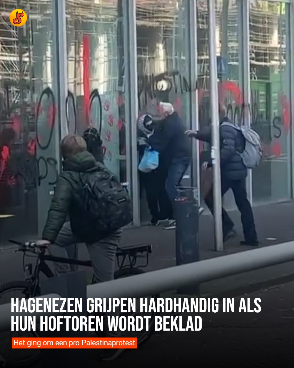 Hagenezen grijpen hardhandig in als hun Hoftoren wordt beklad