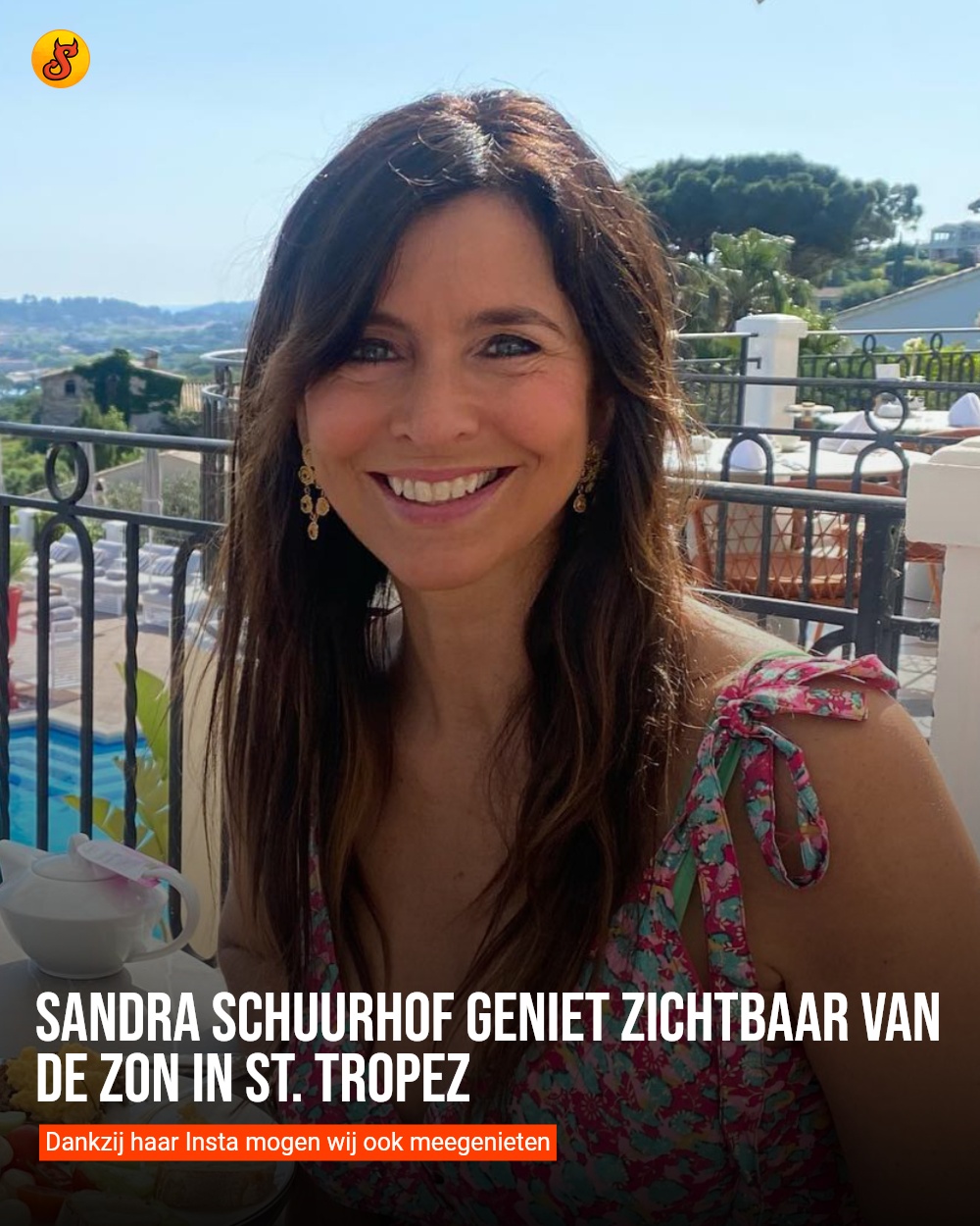 Sandra Schuurhof geniet zichtbaar van de zon in St. Tropez