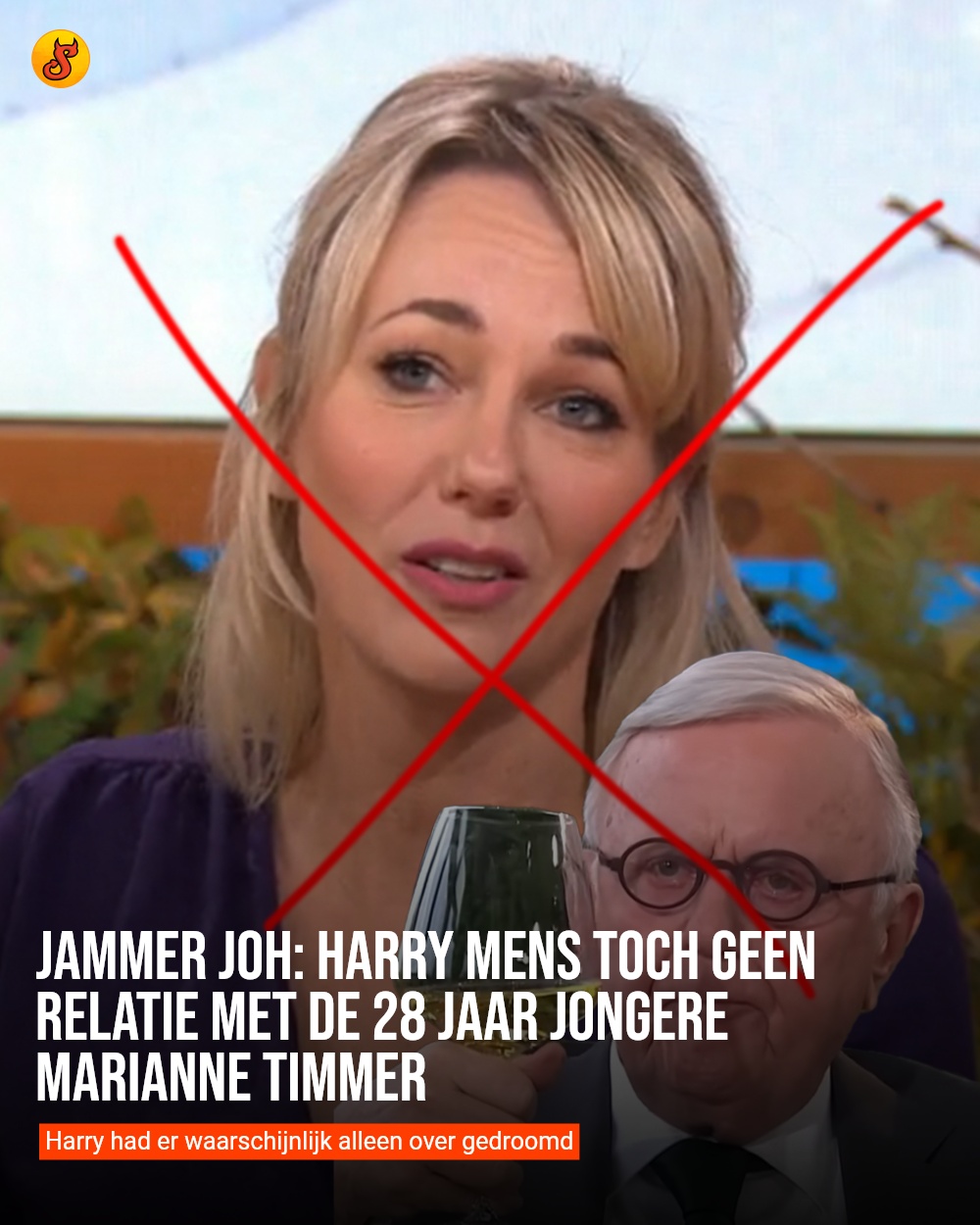 Jammer joh: Harry Mens toch geen relatie met de 28 jaar jongere Marianne Timmer