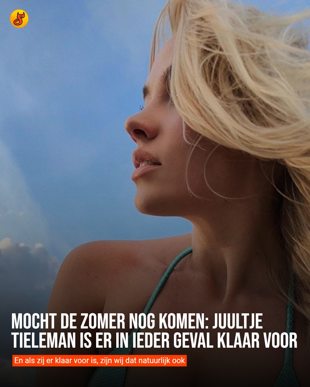 Mocht de zomer nog komen: Juultje Tieleman is er in ieder geval klaar voor