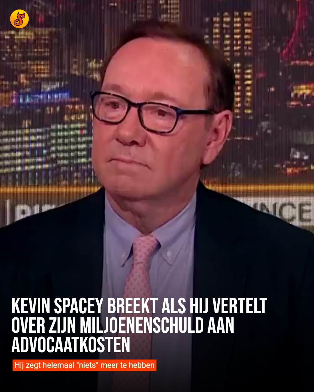 Kevin Spacey breekt als hij vertelt over zijn miljoenenschuld aan advocaatkosten