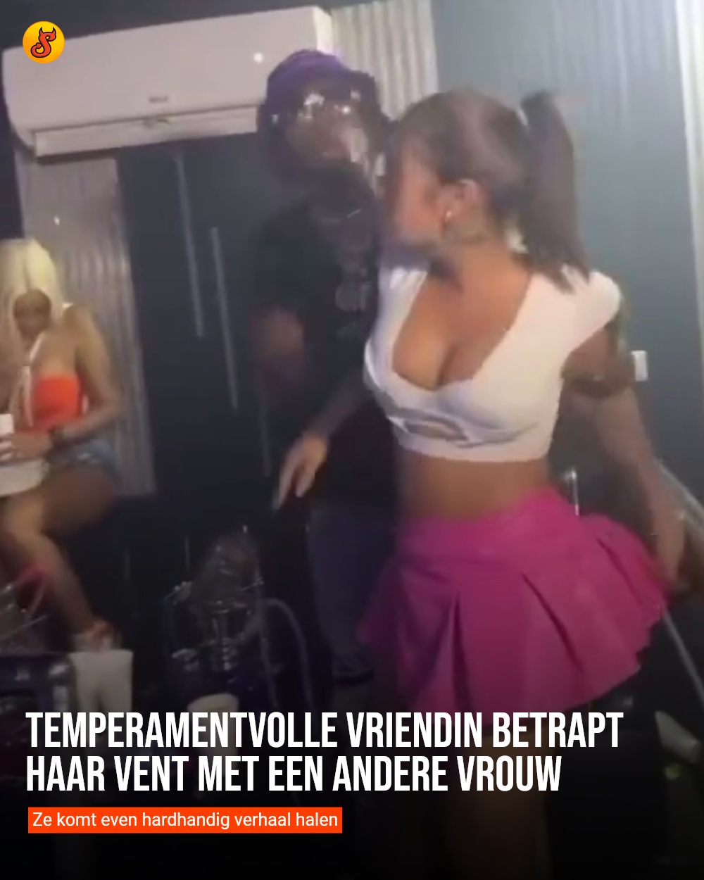 Temperamentvolle vriendin betrapt haar vent met een andere vrouw