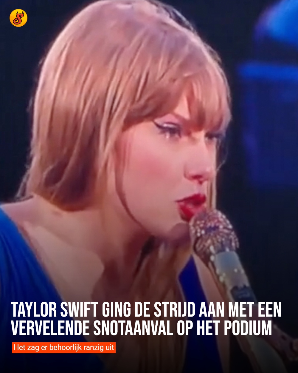 Taylor Swift ging de strijd aan met een vervelende snotaanval op het podium