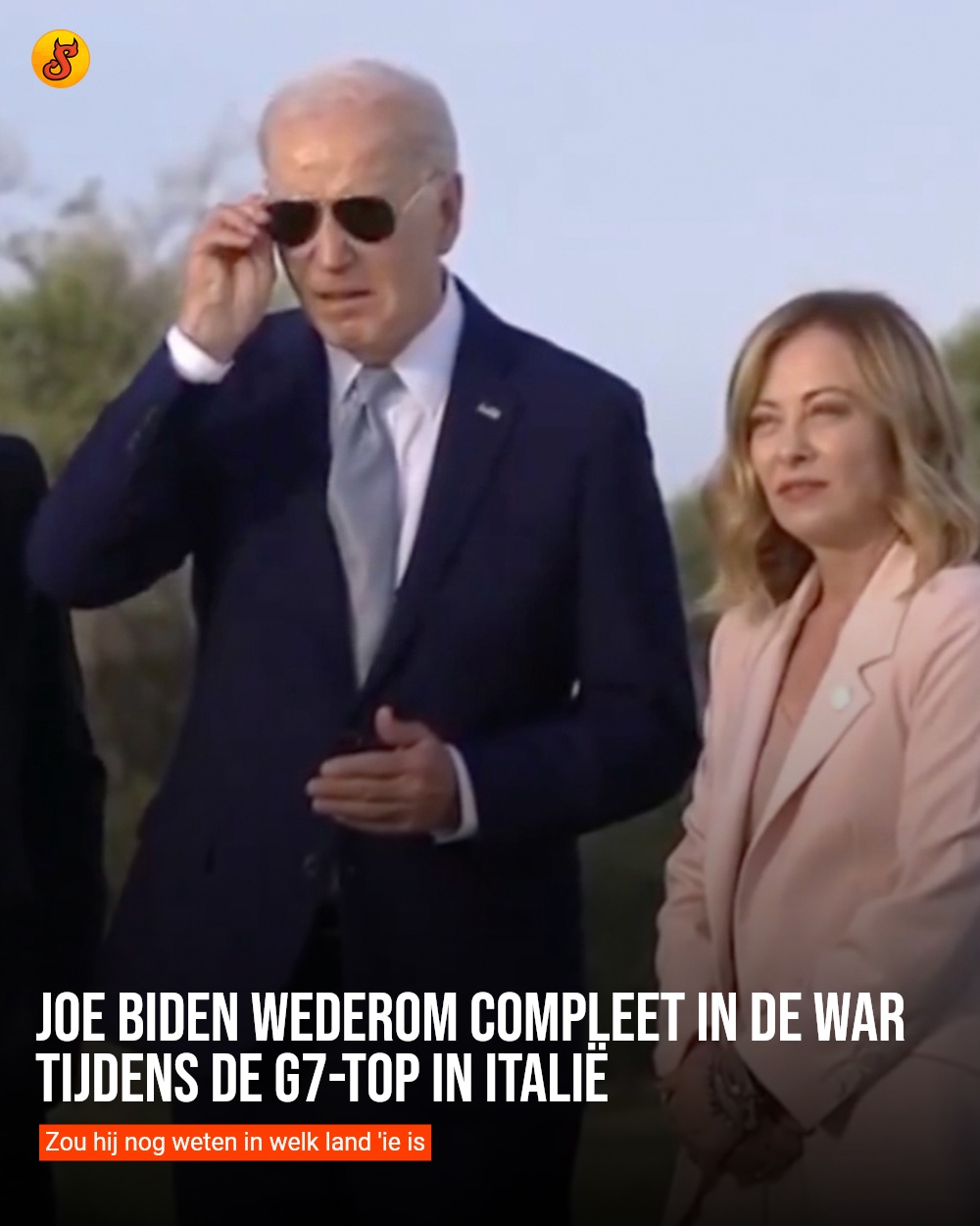 Joe Biden wederom compleet in de war tijdens de G7-top in Italië