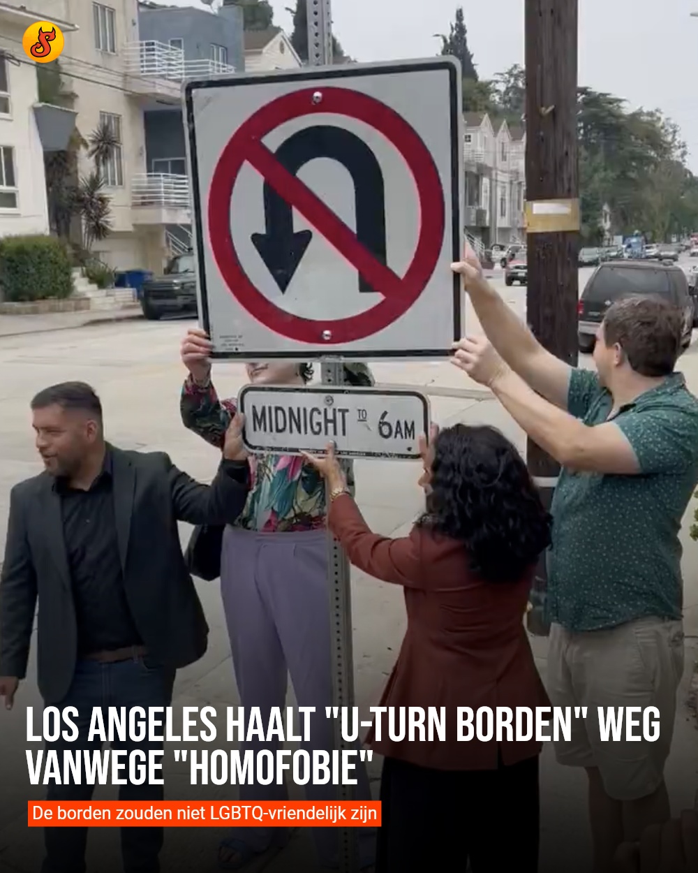 Los Angeles haalt "U-Turn borden" weg vanwege "homofobie"
