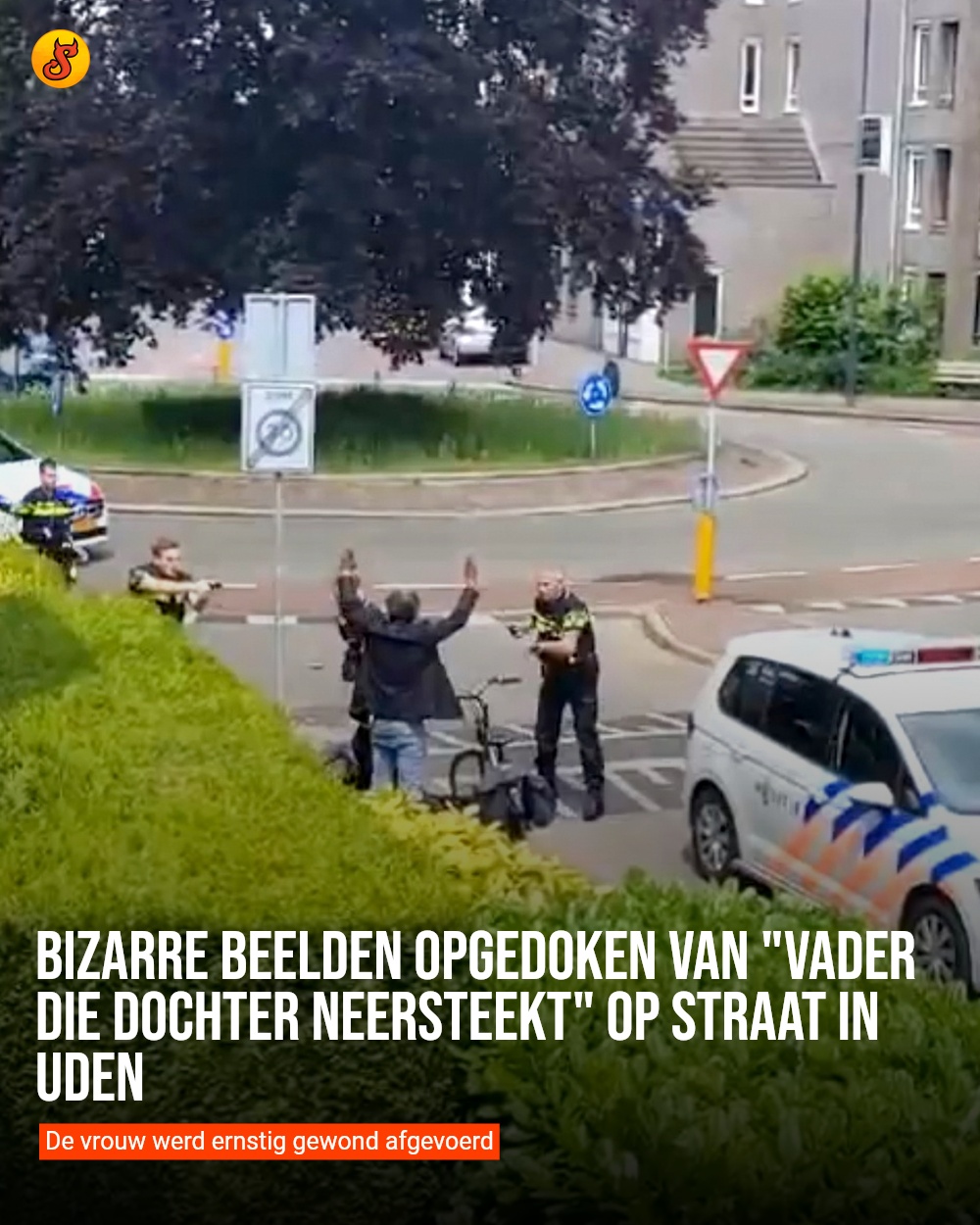 Bizarre beelden opgedoken van "vader die dochter neersteekt" op straat in Uden