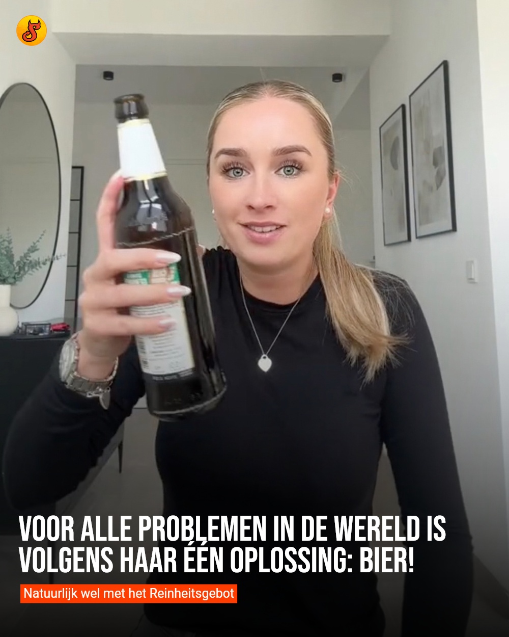 Voor alle problemen in de wereld is volgens haar één oplossing: bier!