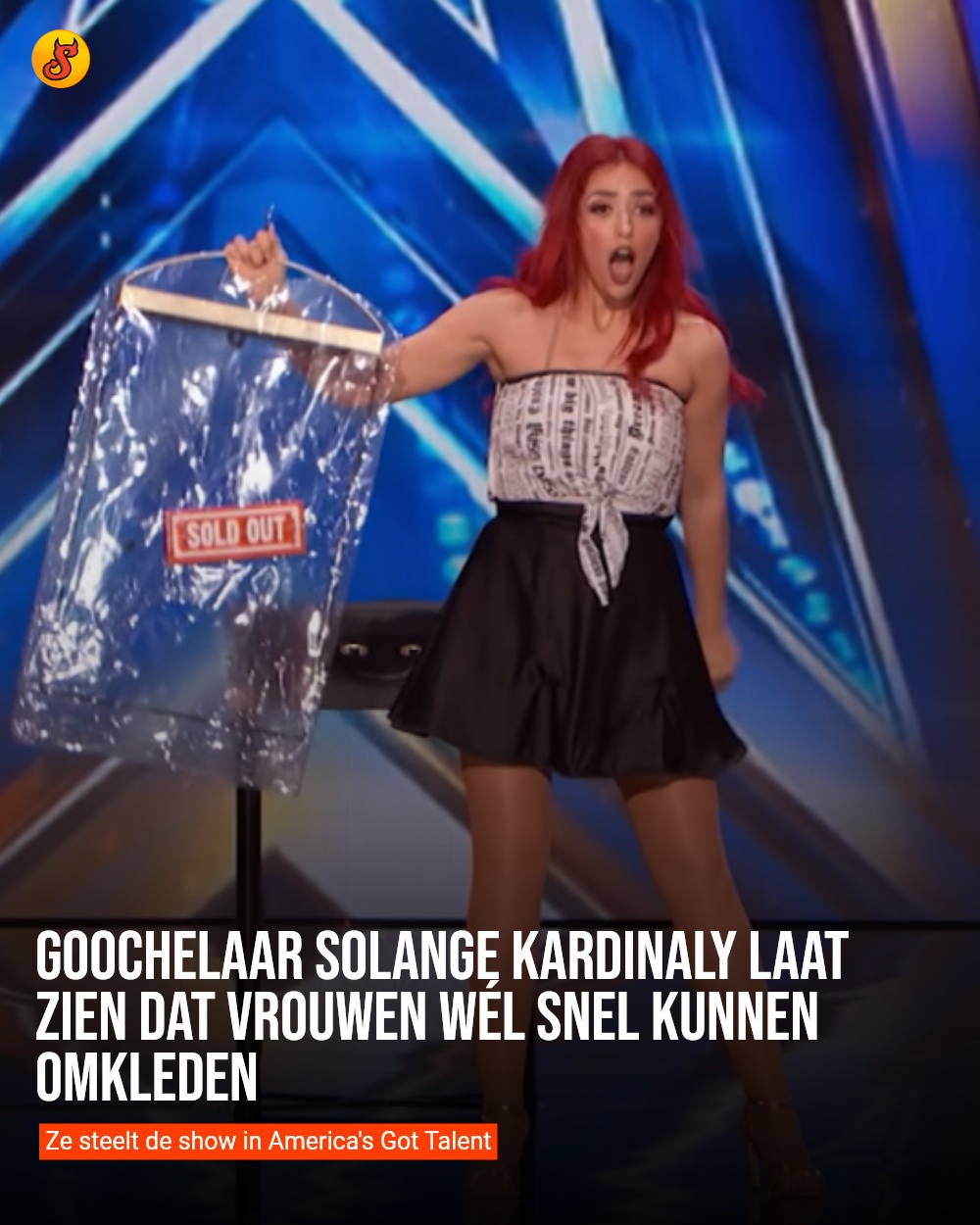 Goochelaar Solange Kardinaly laat zien dat vrouwen wél snel kunnen omkleden