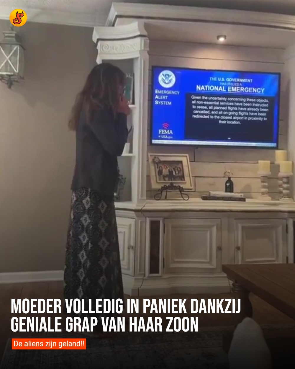 Moeder volledig in paniek dankzij geniale grap van haar zoon
