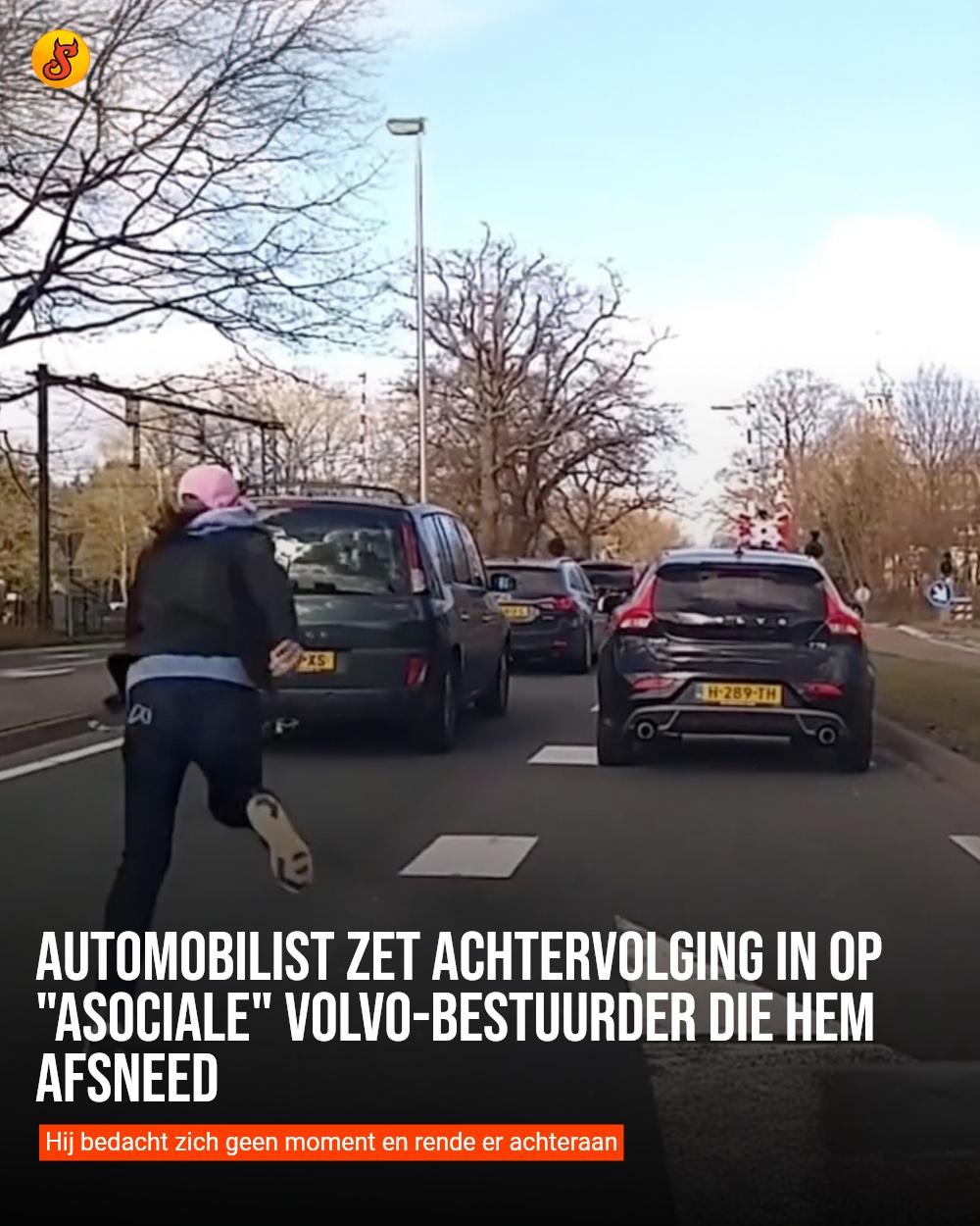 Automobilist zet achtervolging in op "asociale" Volvo-bestuurder die hem afsneed