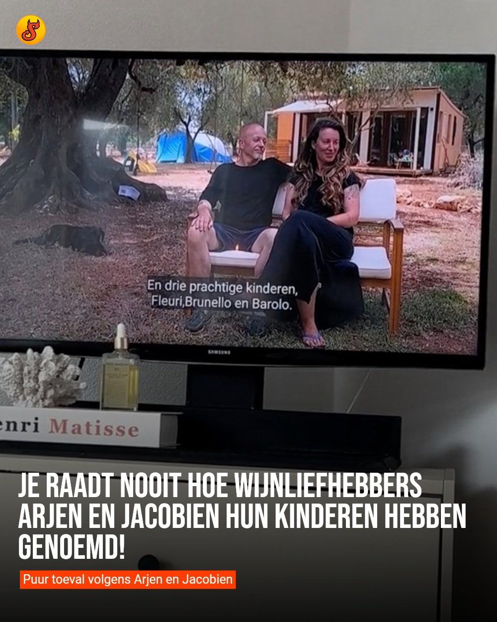 Je raadt nooit hoe wijnliefhebbers Arjen en Jacobien hun kinderen hebben genoemd!