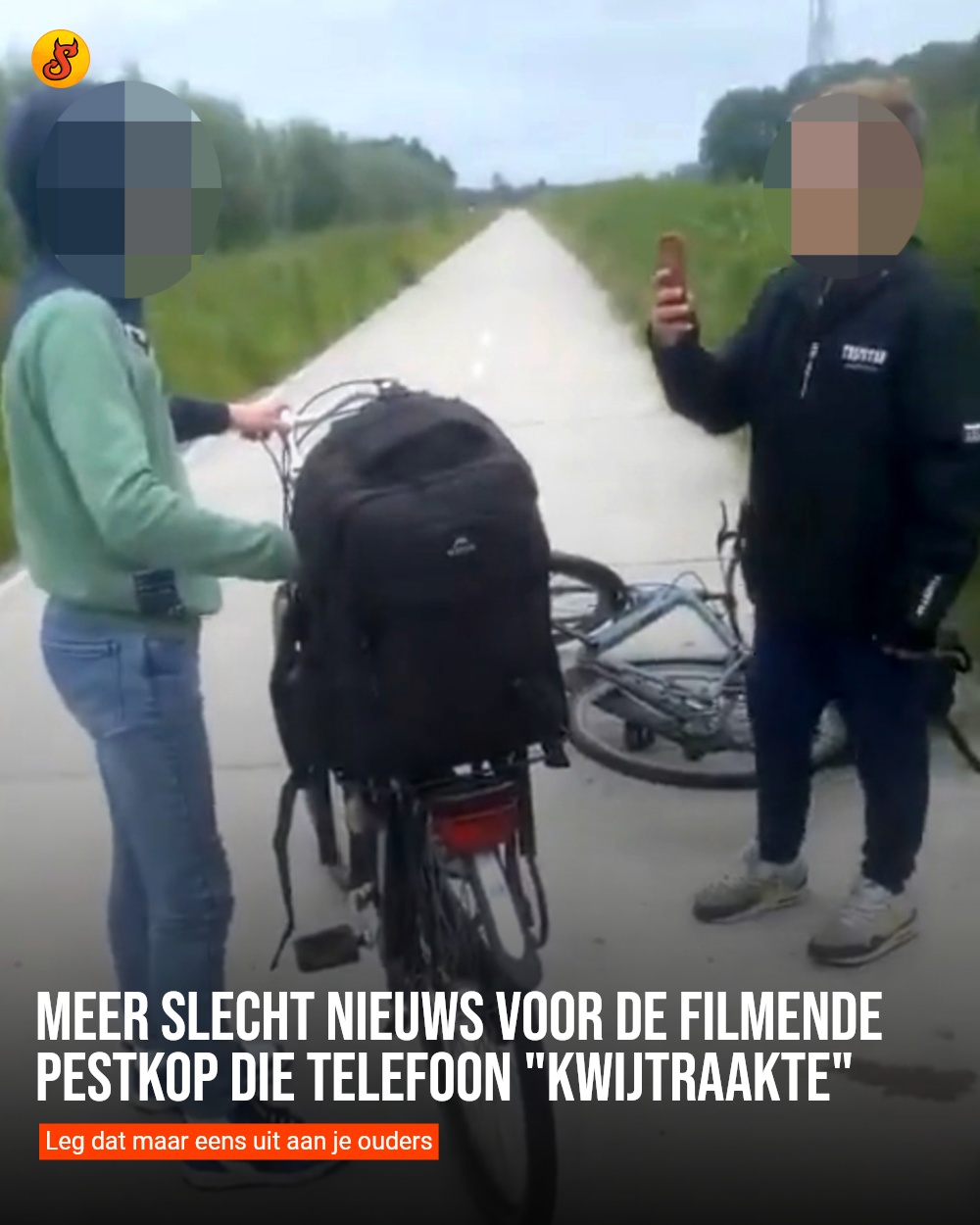 Meer slecht nieuws voor de filmende pestkop die telefoon "kwijtraakte"