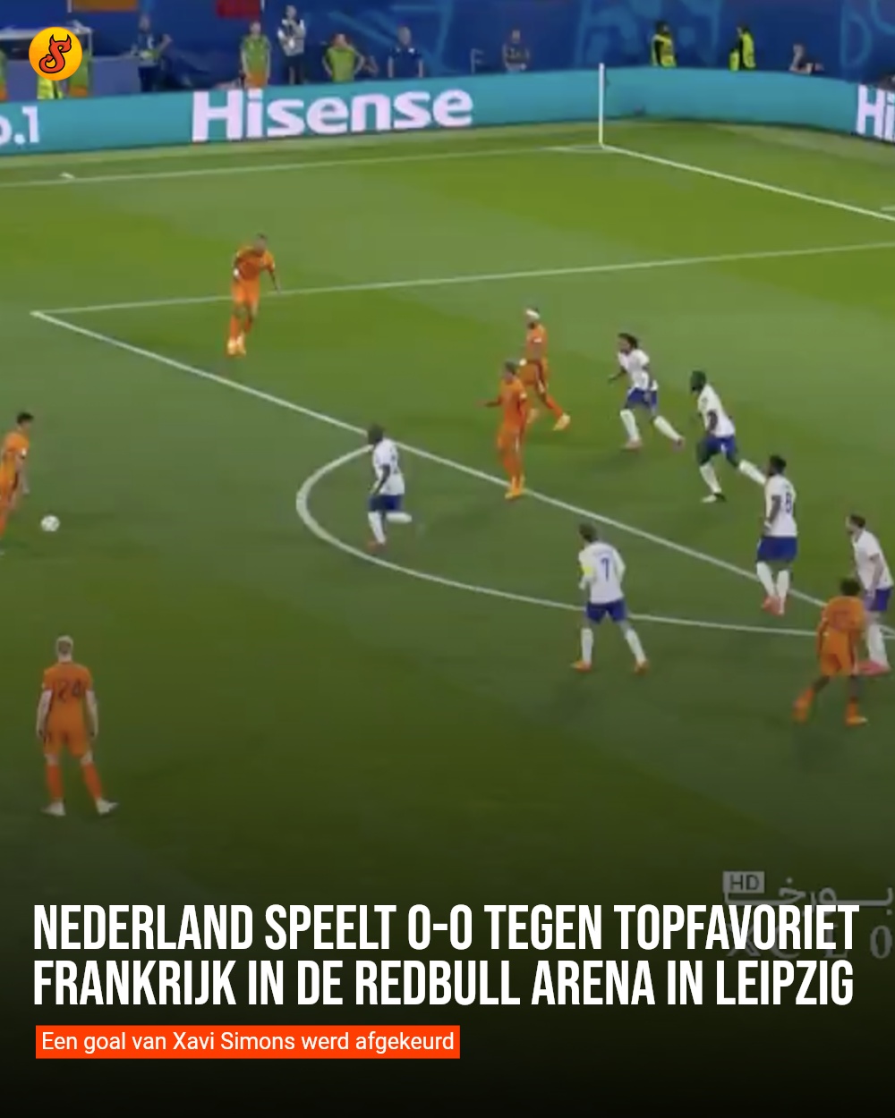 Nederland speelt 0-0 tegen topfavoriet Frankrijk in de Redbull Arena in Leipzig