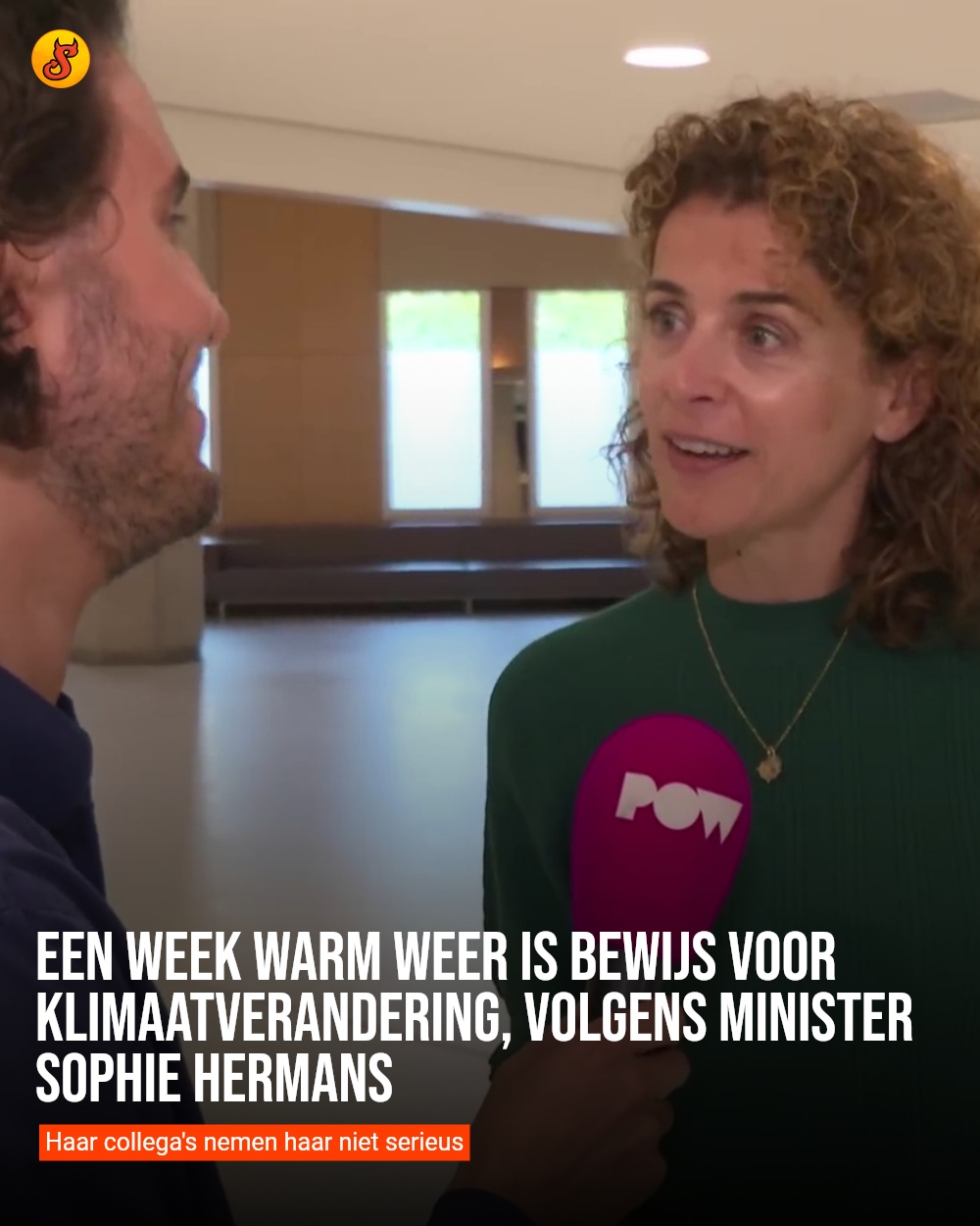 Een week warm weer is bewijs voor klimaatverandering, volgens minister Sophie Hermans