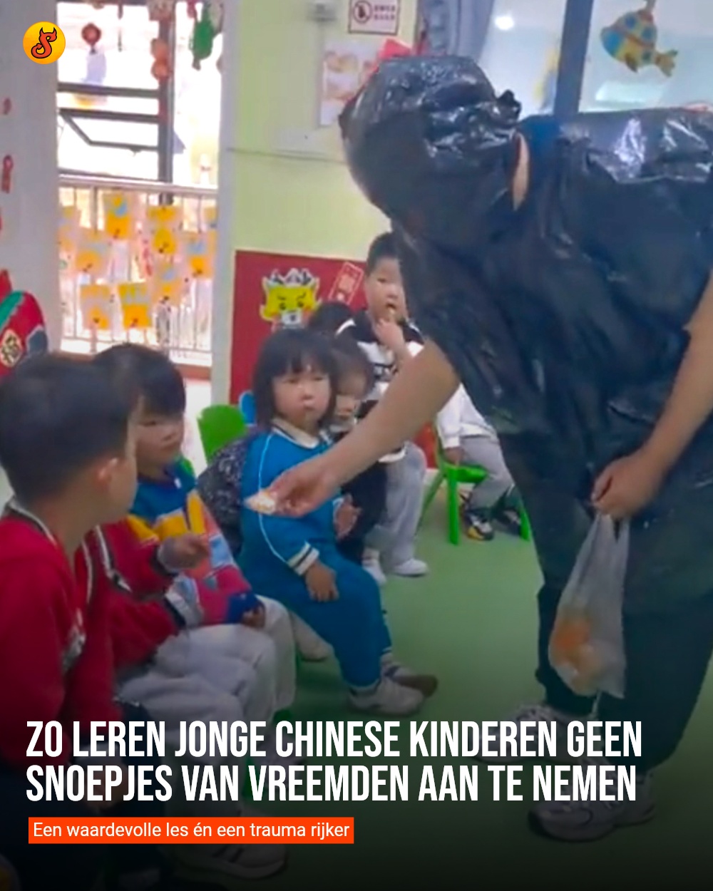 Zo leren jonge Chinese kinderen geen snoepjes van vreemden aan te nemen