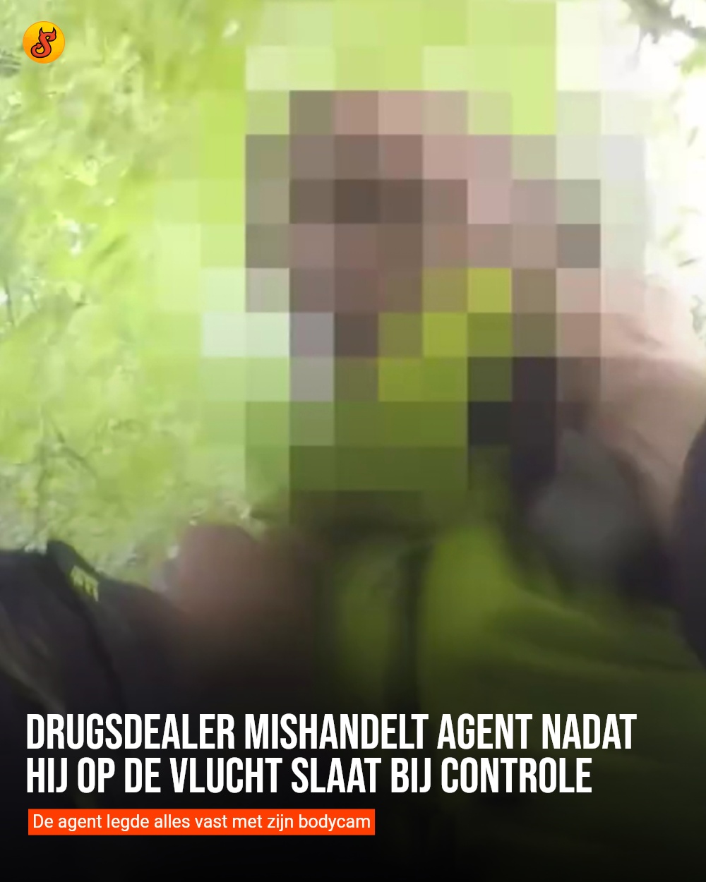 Drugsdealer mishandelt agent nadat hij op de vlucht slaat bij controle