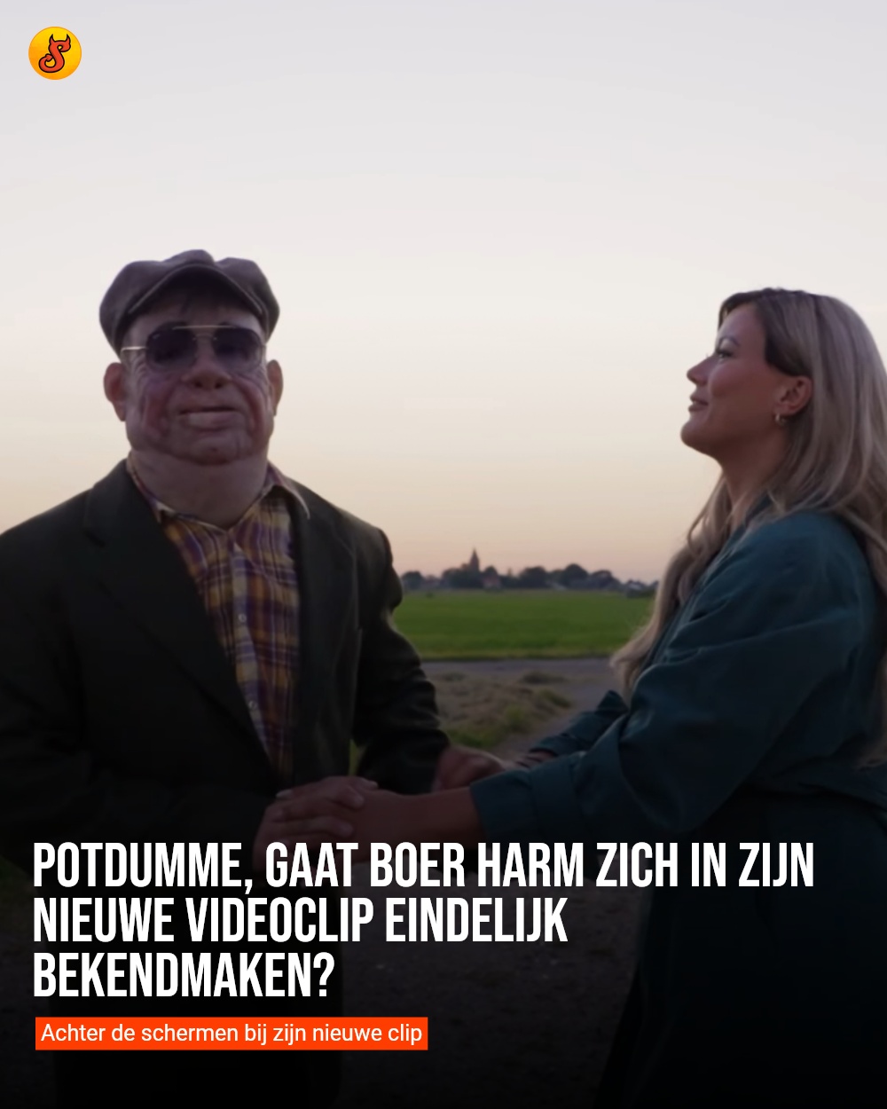 Potdumme, gaat Boer Harm zich in zijn nieuwe videoclip eindelijk bekendmaken?