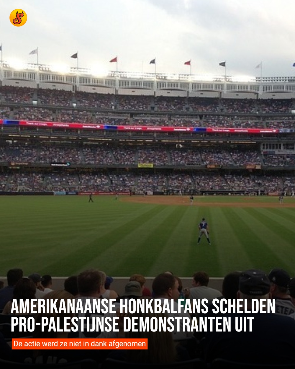 Amerikanaanse honkbalfans schelden pro-Palestijnse demonstranten uit
