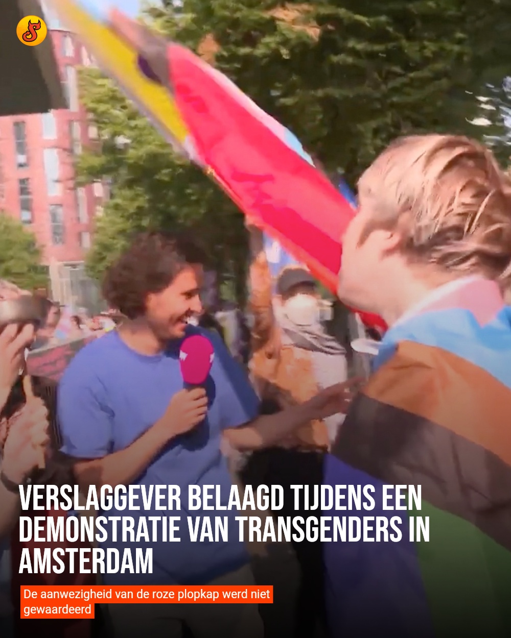 Verslaggever belaagd tijdens een demonstratie van transgenders in Amsterdam