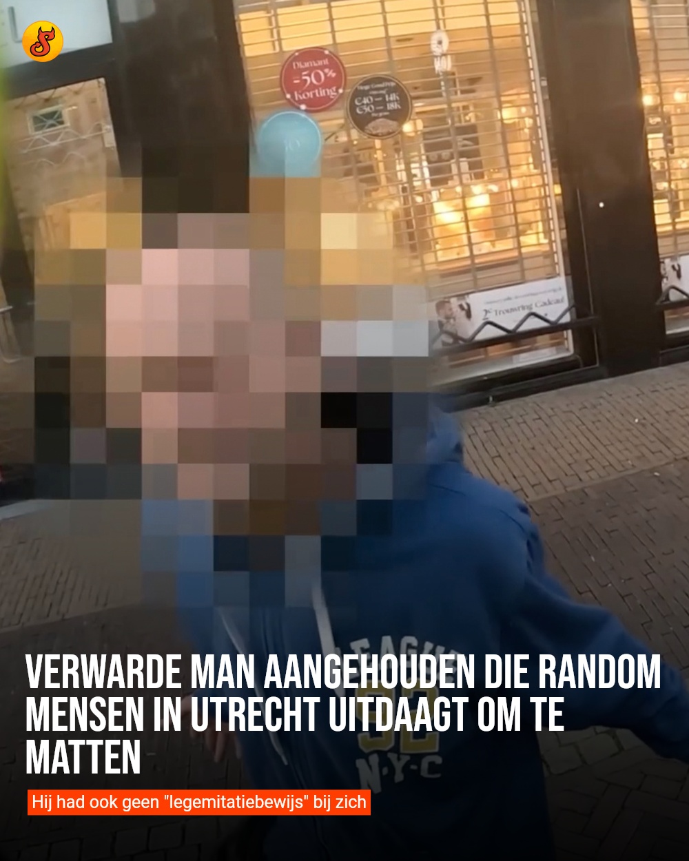 Verwarde man aangehouden die random mensen in Utrecht uitdaagt om te matten