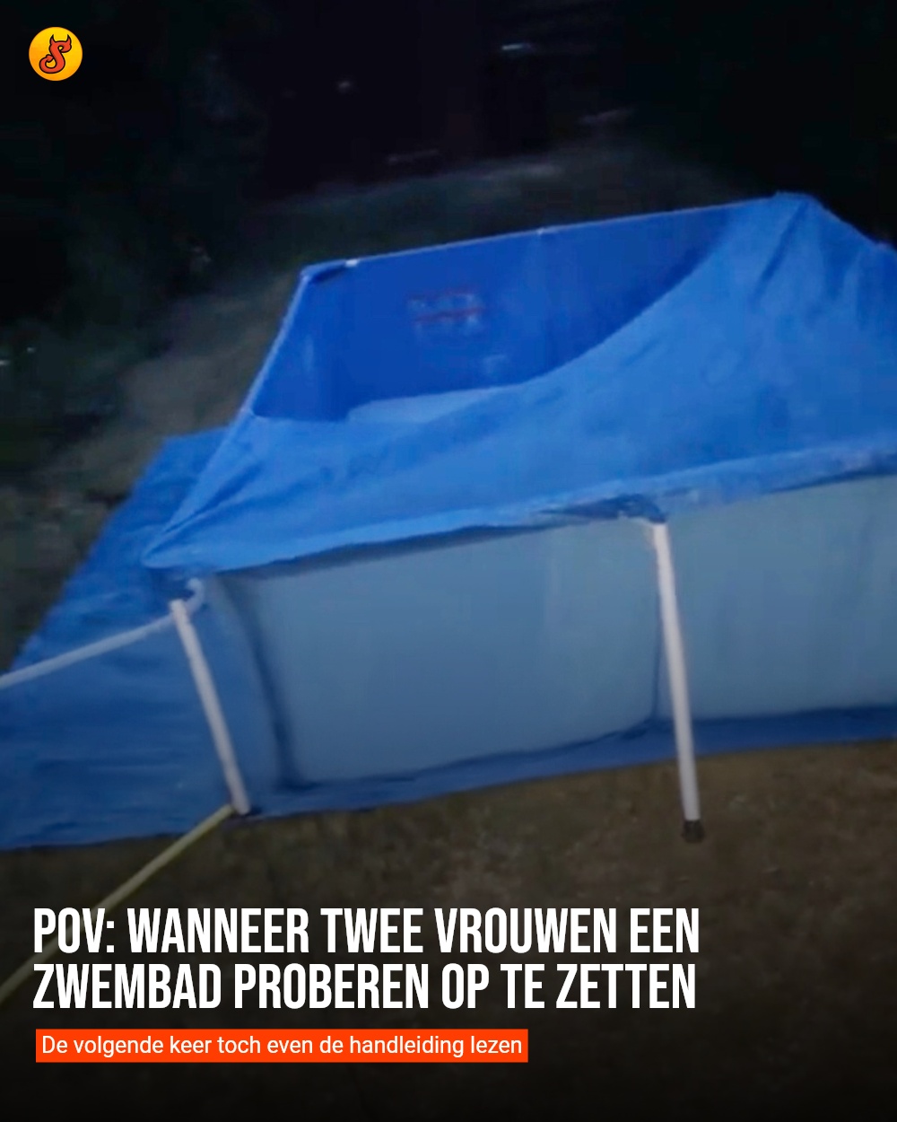 POV: wanneer twee vrouwen een zwembad proberen op te zetten