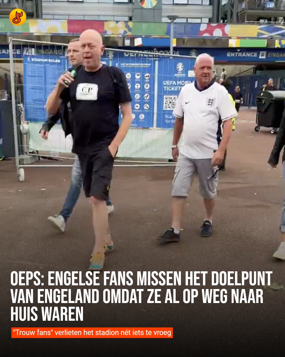 Oeps: Engelse fans missen het doelpunt van Engeland omdat ze al op weg naar huis waren