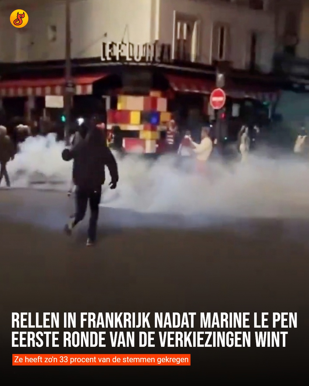 Rellen in Frankrijk nadat Marine Le Pen eerste ronde van de verkiezingen wint