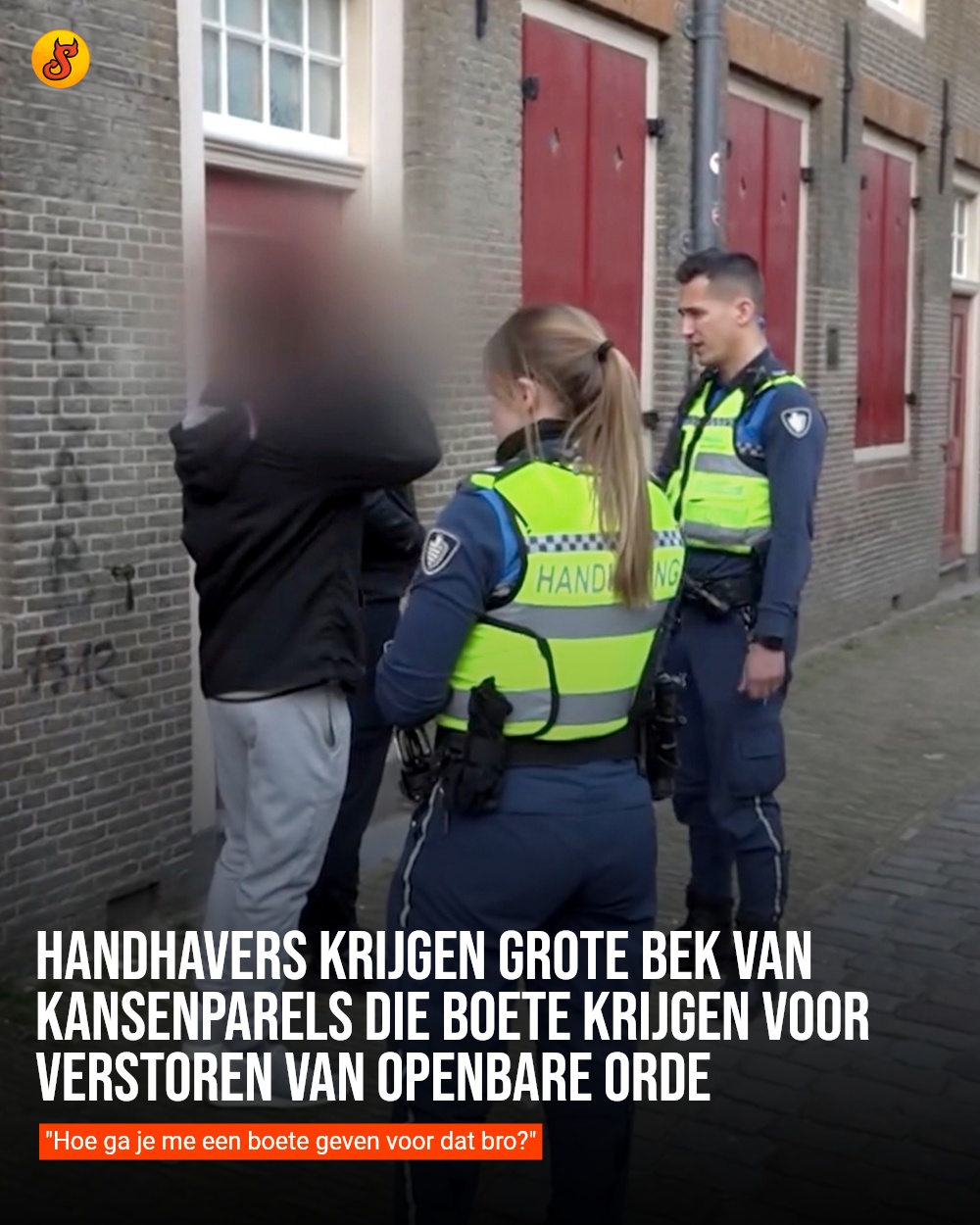 Handhavers krijgen grote bek van kansenparels die boete krijgen voor verstoren van openbare orde
