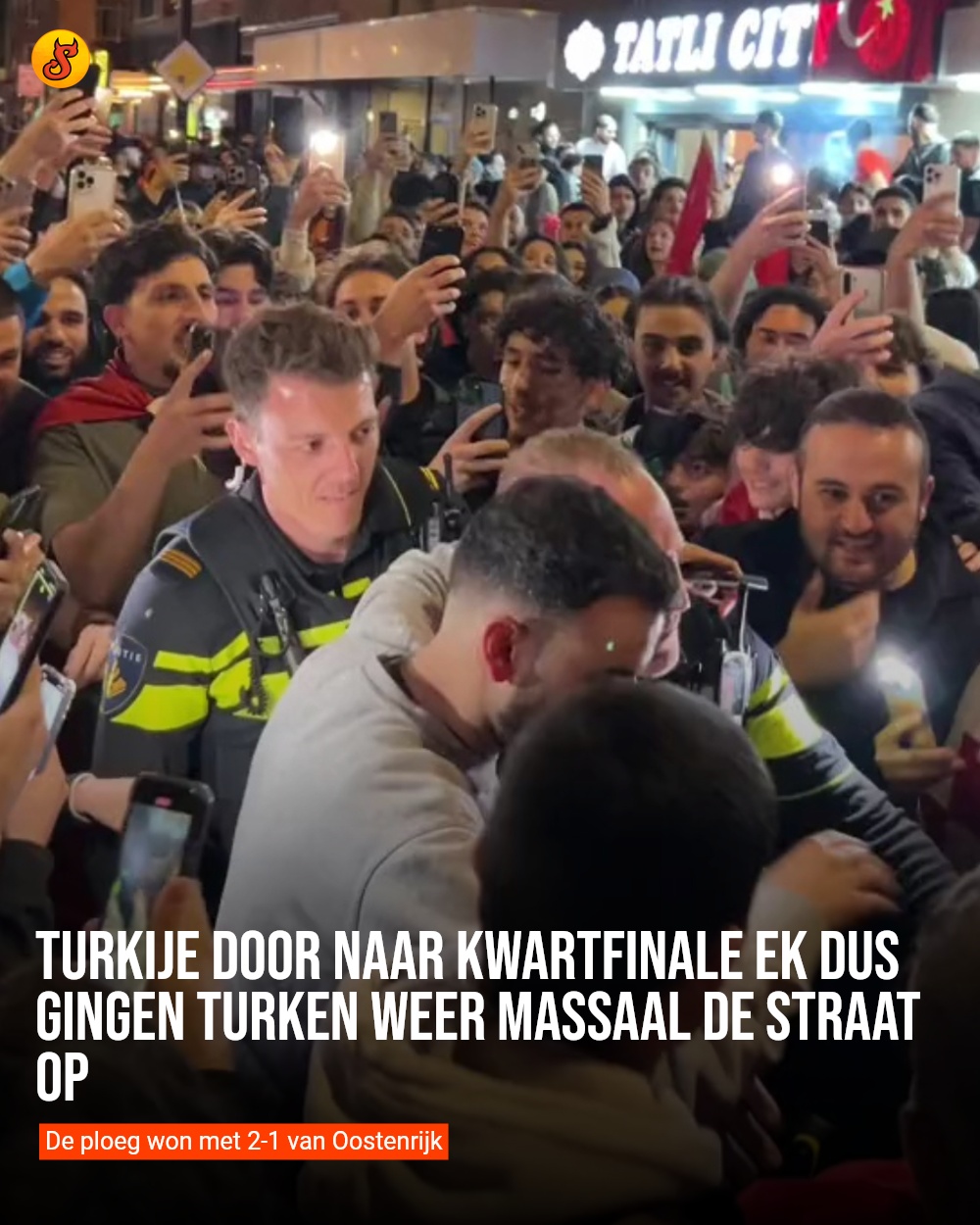 Turkije door naar kwartfinale EK dus gingen Turken weer massaal de straat op