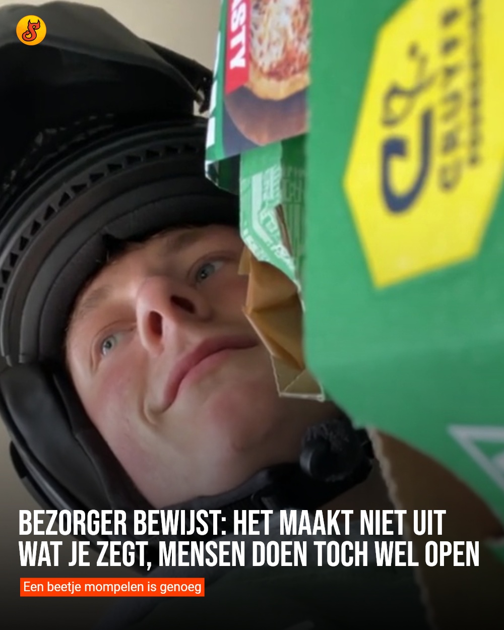 Bezorger bewijst: het maakt niet uit wat je zegt, mensen doen toch wel open