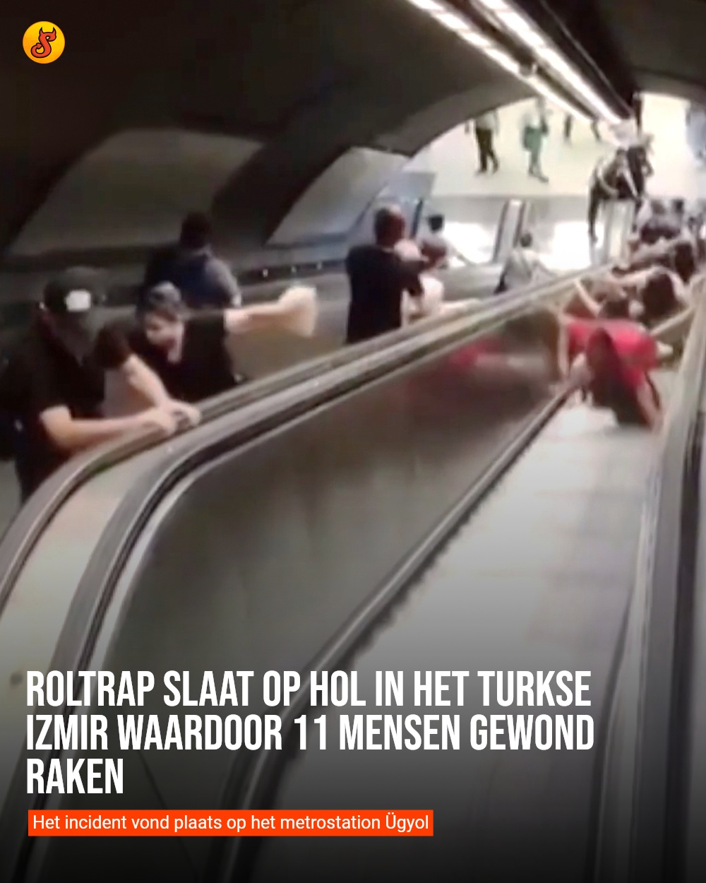 Roltrap slaat op hol in het Turkse Izmir waardoor 11 mensen gewond raken