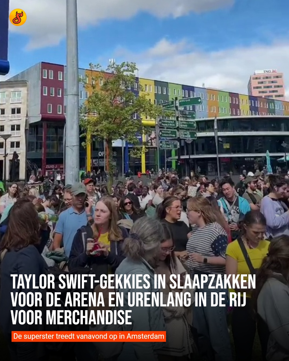 Taylor Swift-gekkies in slaapzakken voor de Arena en urenlang in de rij voor merchandise