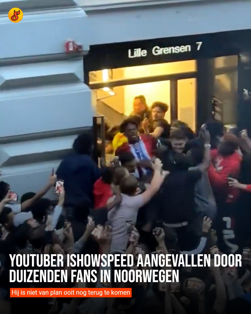 Youtuber IShowSpeed aangevallen door duizenden fans in Noorwegen