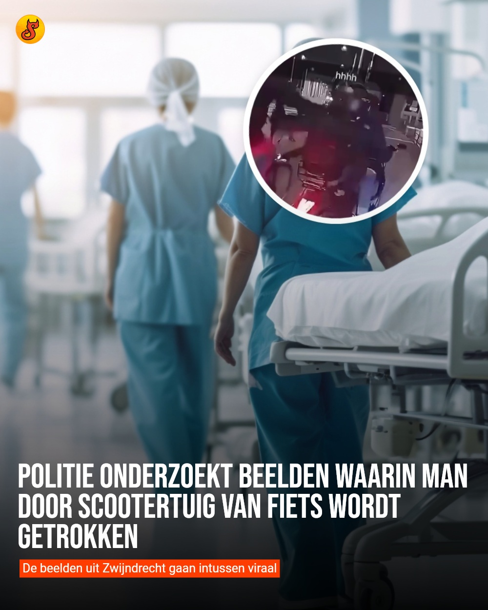 Politie onderzoekt beelden waarin man door scootertuig van fiets wordt getrokken
