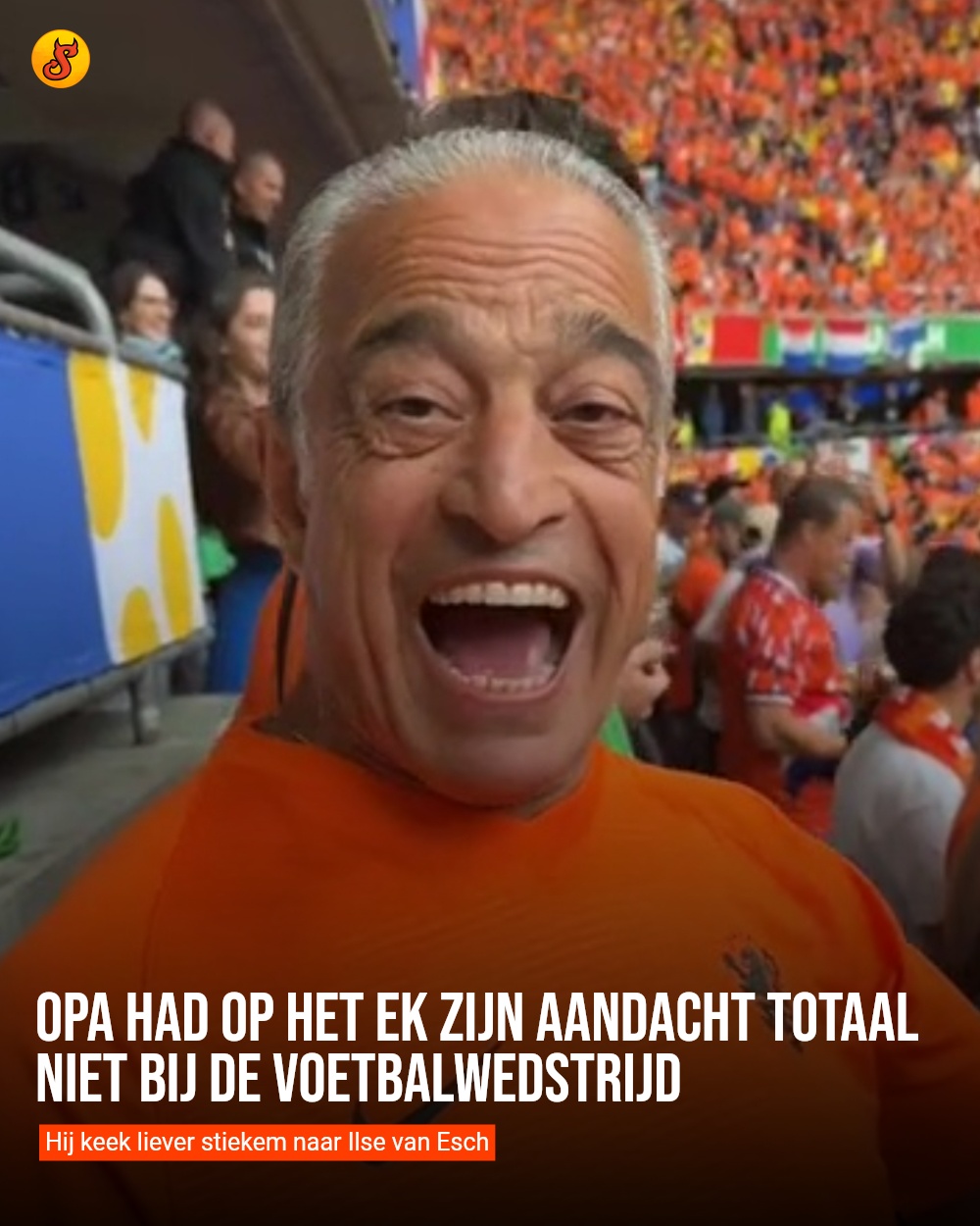 Opa had op het EK zijn aandacht totaal niet bij de voetbalwedstrijd