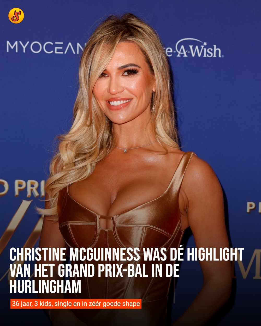 Christine McGuinness was dé highlight van het Grand Prix-bal in de Hurlingham