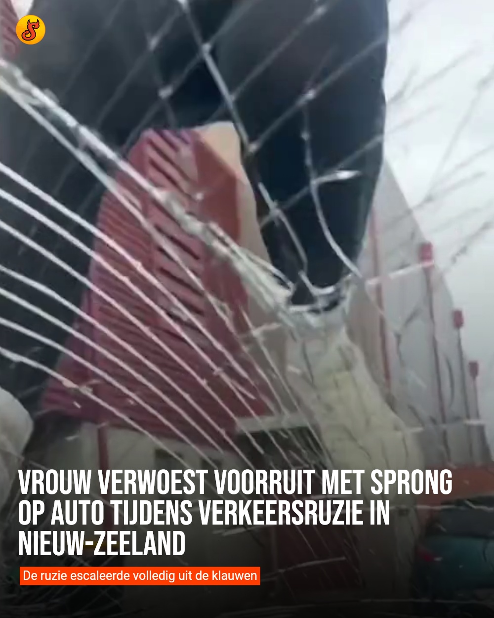 Vrouw verwoest voorruit met sprong op auto tijdens verkeersruzie in Nieuw-Zeeland