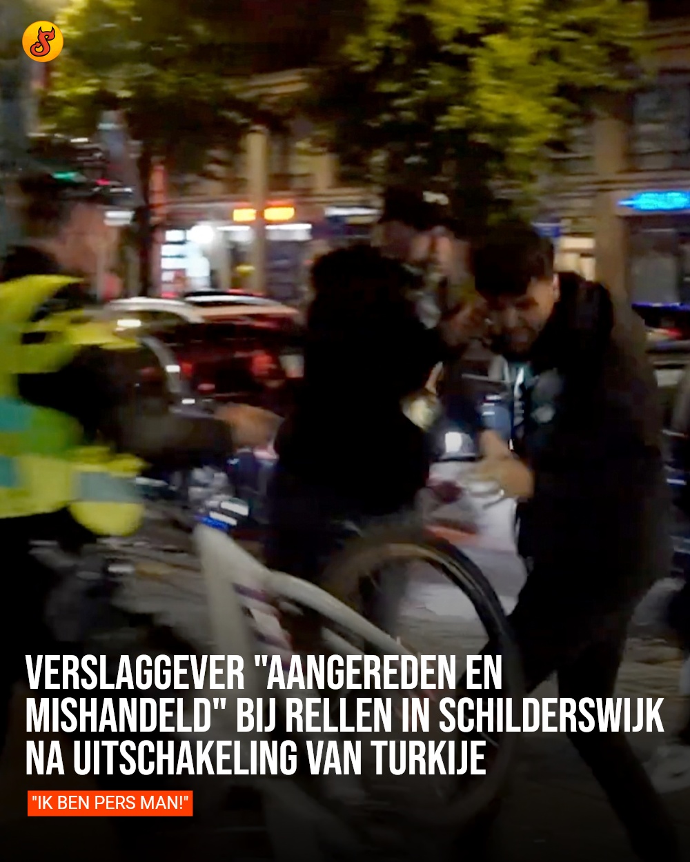 Verslaggever "aangereden en mishandeld" bij rellen in Schilderswijk na uitschakeling van Turkije