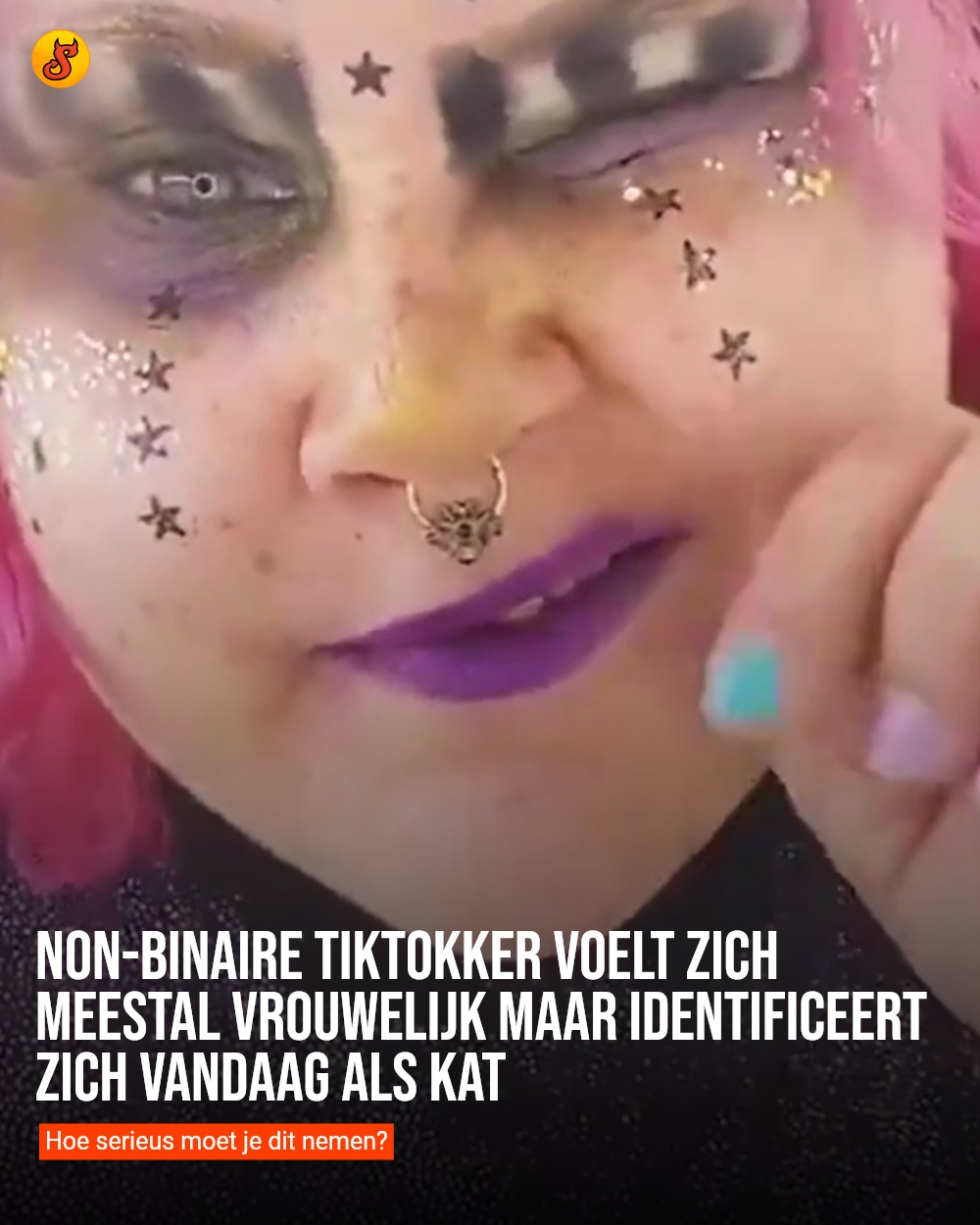Non-binaire TikTokker voelt zich meestal vrouwelijk maar identificeert zich vandaag als kat