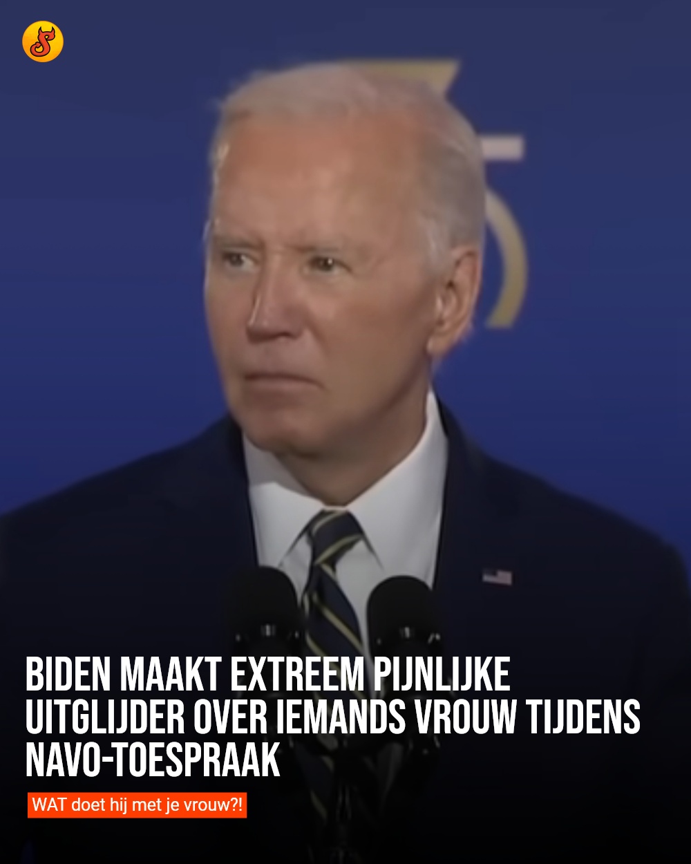 Biden maakt extreem pijnlijke uitglijder over iemands vrouw tijdens NAVO-toespraak
