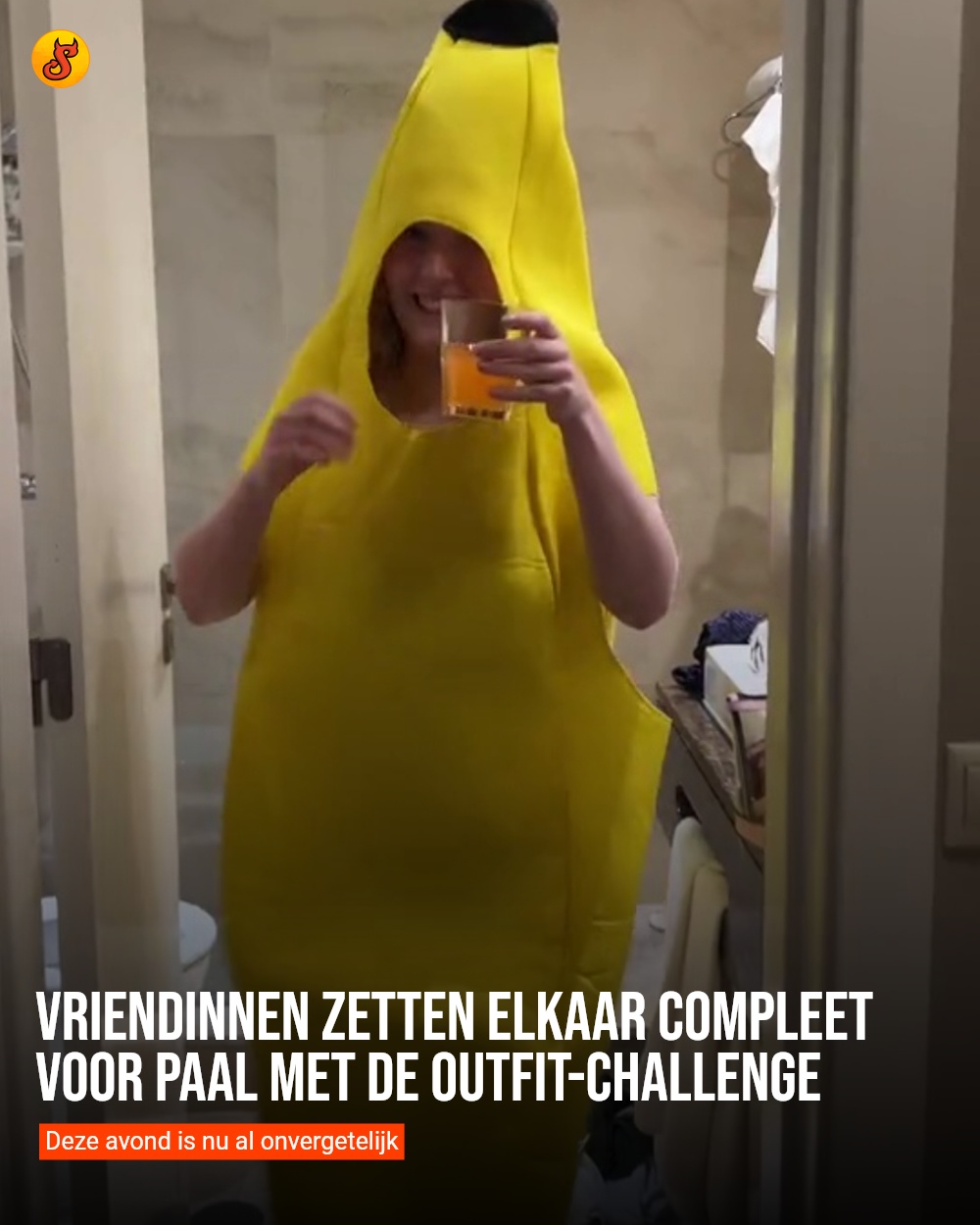Vriendinnen zetten elkaar compleet voor paal met de outfit-challenge