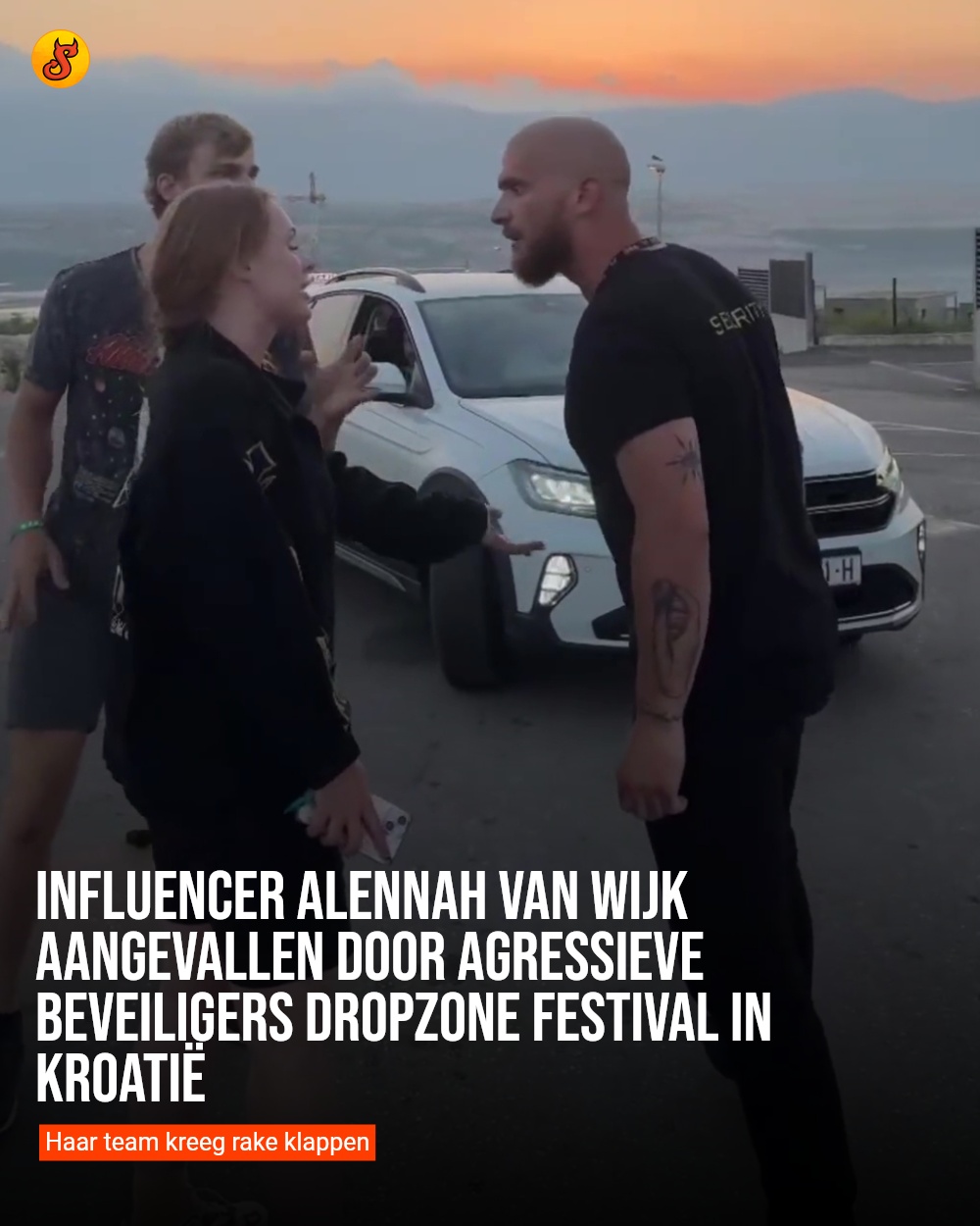 Influencer Alennah van Wijk aangevallen door agressieve beveiligers Dropzone Festival in Kroatië