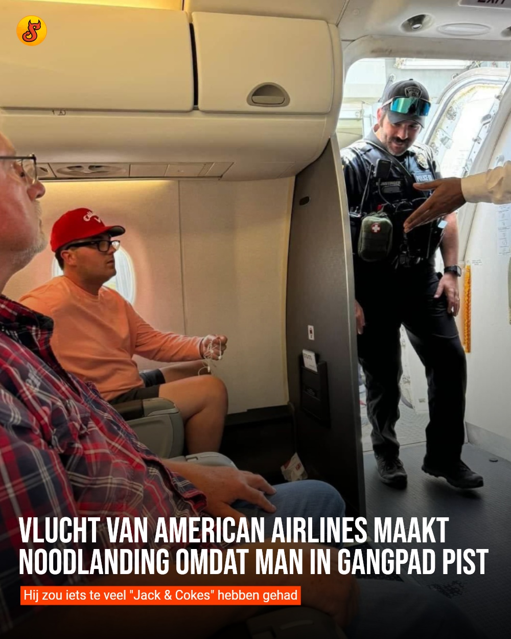 Vlucht van American Airlines maakt noodlanding omdat man in gangpad pist